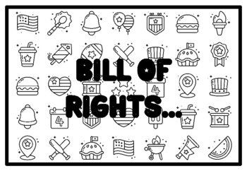 Bill of rights fourth of july activity patriotic colorg pages worksheet by swati sharma