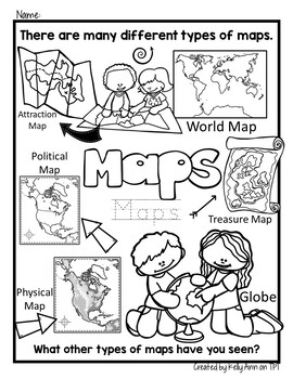 Social studies worksheets maps and directions