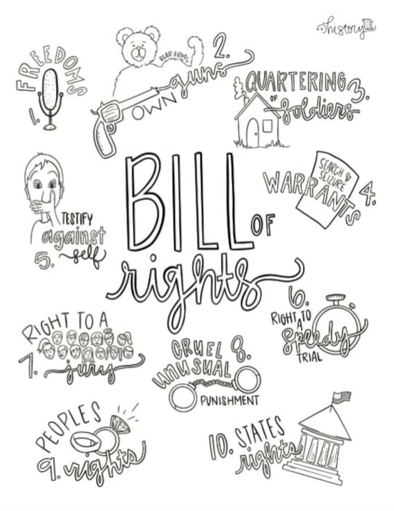 Color the preamble and bill of rights