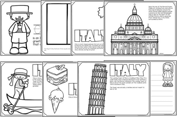 Free italy coloring pages