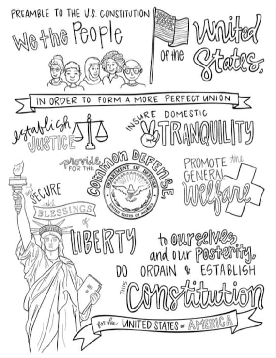 Color the preamble and bill of rights