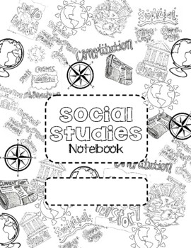 Social studies notebook title coloring page free by that crazy history teacher