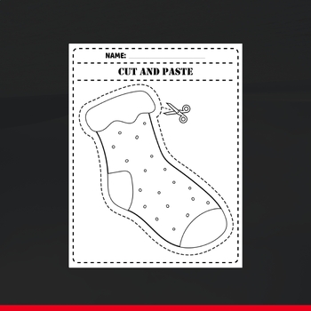 Printable socks cut and paste coloring pages sheets