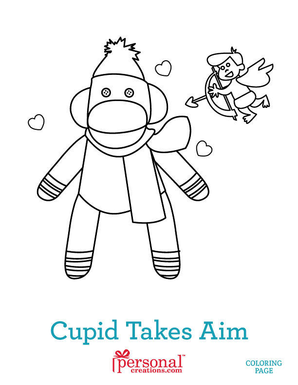 Valentines day coloring sock monkey wwwpersonalcreationsâ