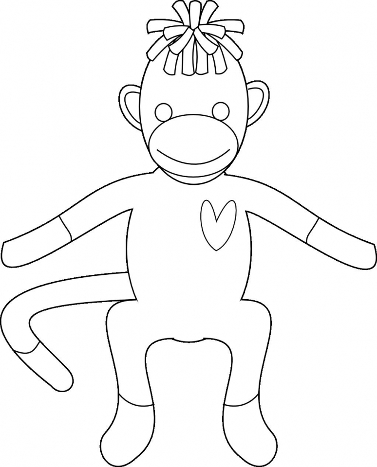 Get this sock monkey coloring pages