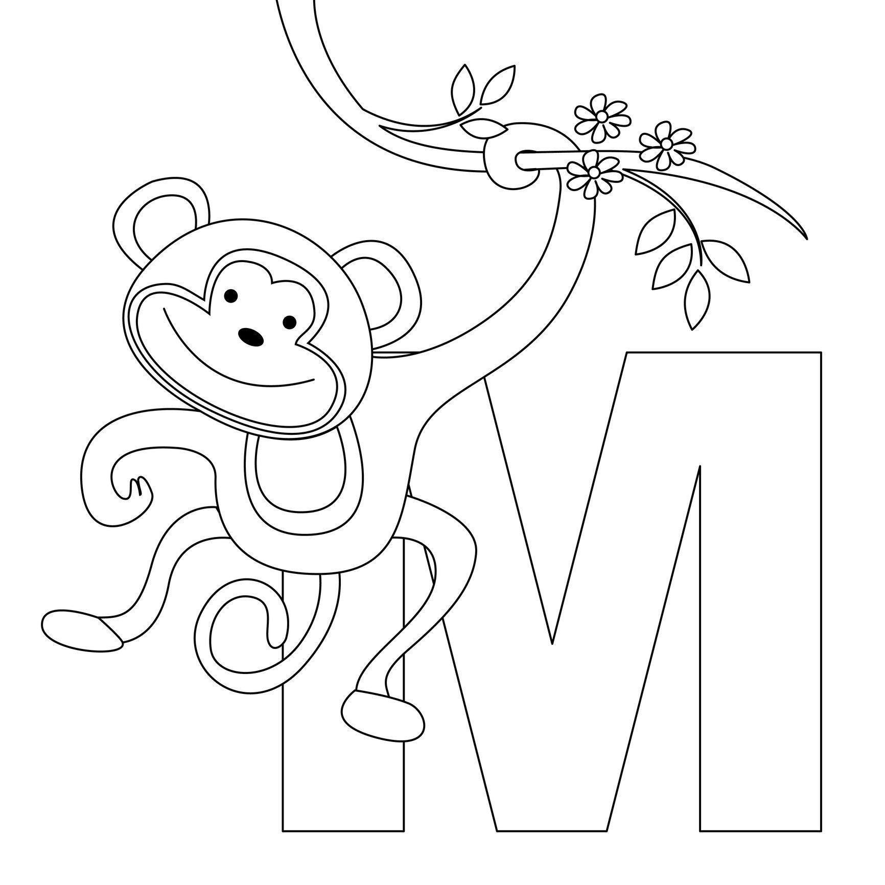 Free printable monkey coloring pages for kids