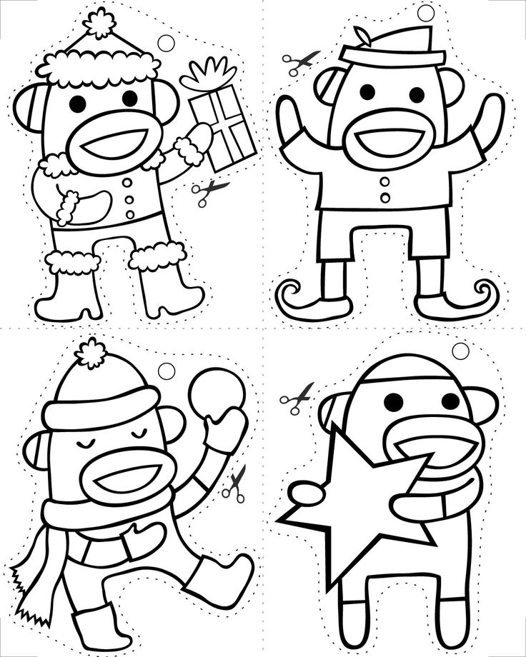 Sock monkey christmas coloring pages christmas coloring pages monkey coloring pages sock monkey