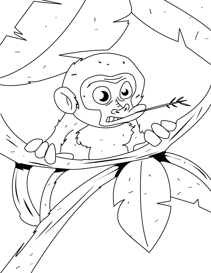 Free printable monkey coloring pages for kids