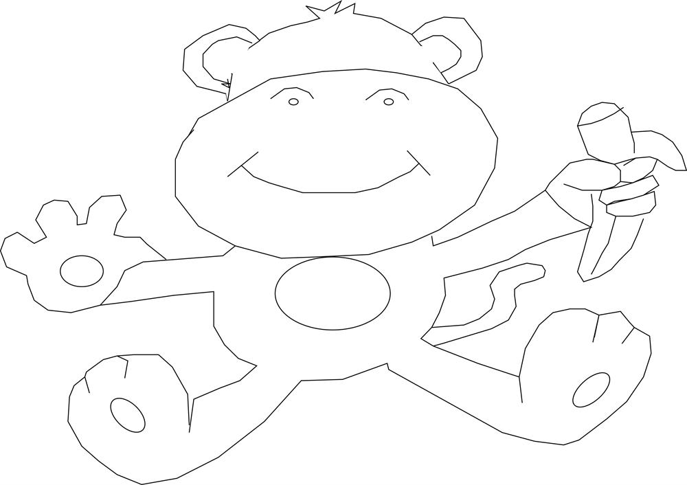 Monkey coloring printable page