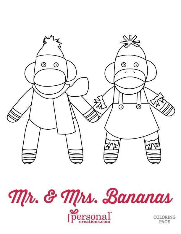 Sock monkey coloring pages