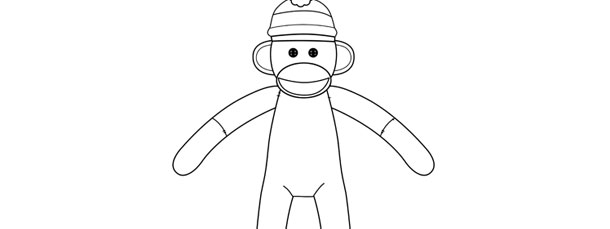 Sock monkey template â large