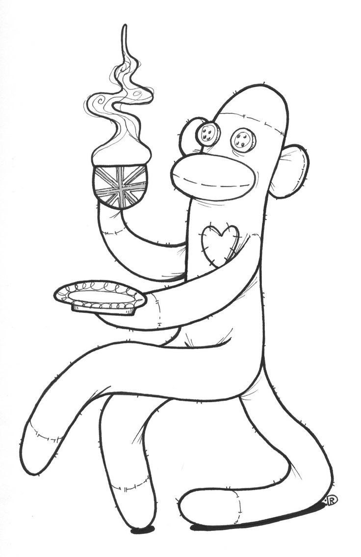 Pin by jenna netroe on tattoos handmade sock monkey monkey coloring pages crochet sock monkeys