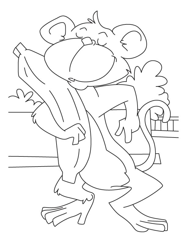 Banana loving monkey coloring pages download free banana loving monkey coloring pages for kids best coloring pages