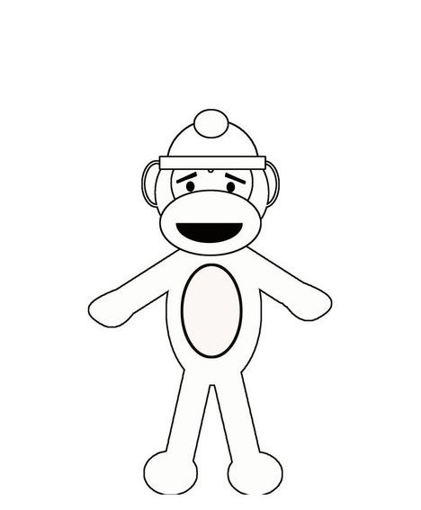 Printable sock monkey coloring pages