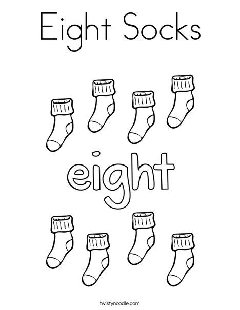 Eight socks coloring page