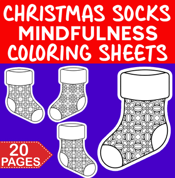 Christmas coloring pages socks mindfulness coloring christmas activities