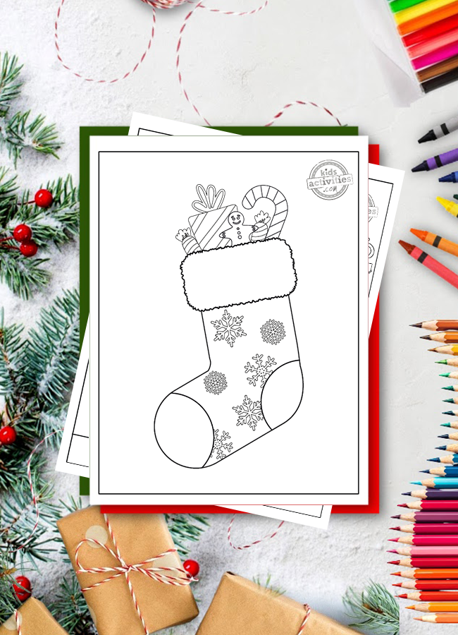 Free printable christmas stocking coloring pages kids activities blog