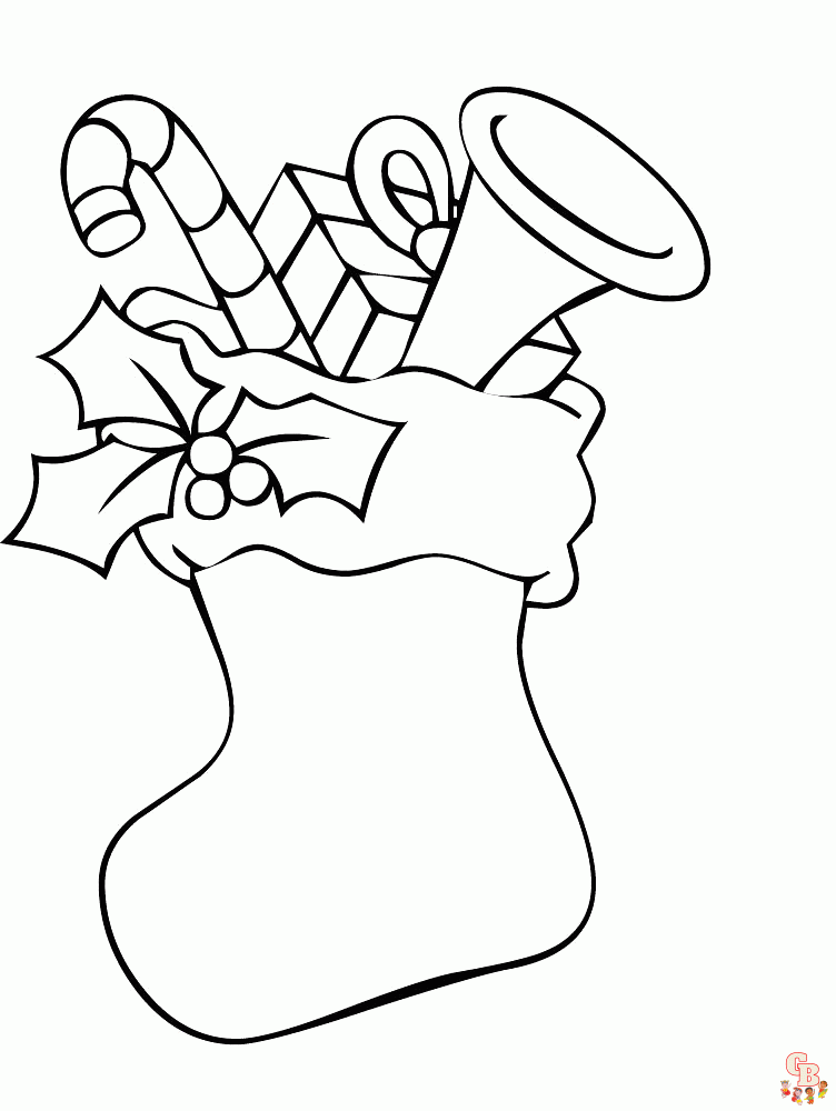 Christmas stockings coloring pages free printable easy for kids