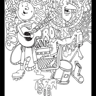 Rock your socks colouring sheet â the doodle monkey