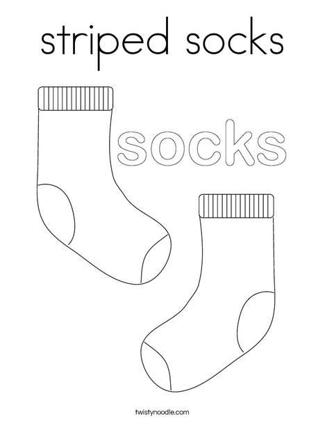 Striped socks coloring page