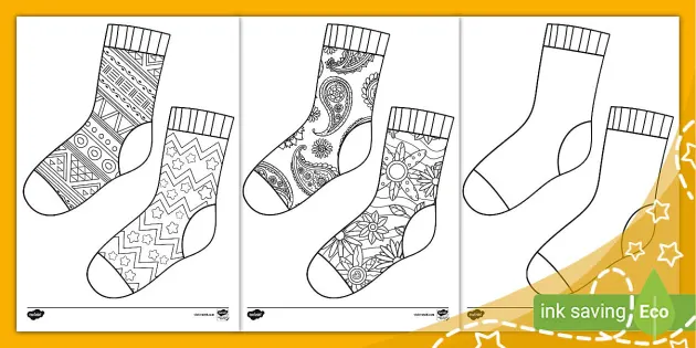 World down syndrome day odd socks colouring sheet