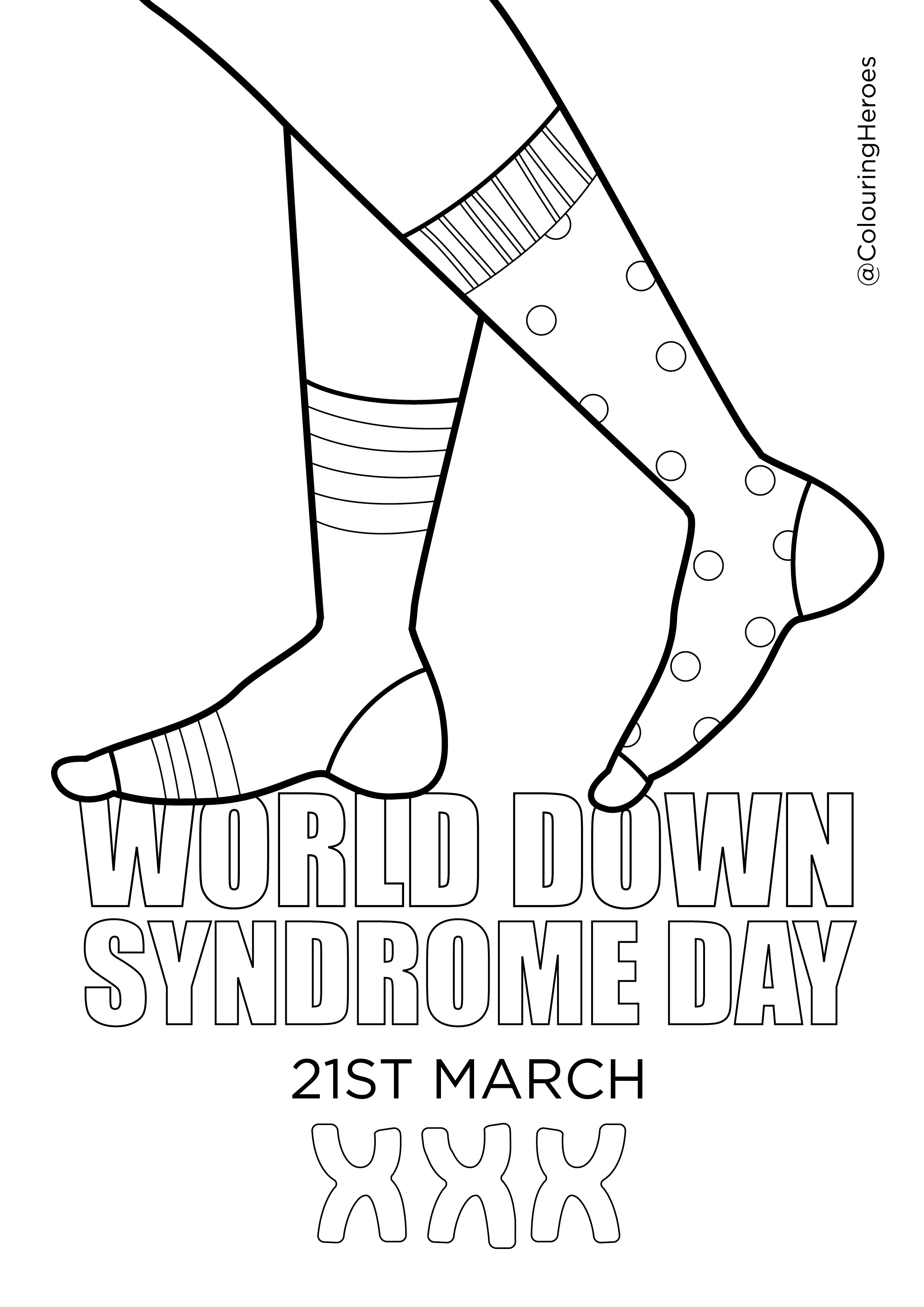 Colouringheroes ð on x ð world down syndrome day ð grab your colouring pencils and don your odd socks to raise awareness for down syndrome on sunday download the template to design