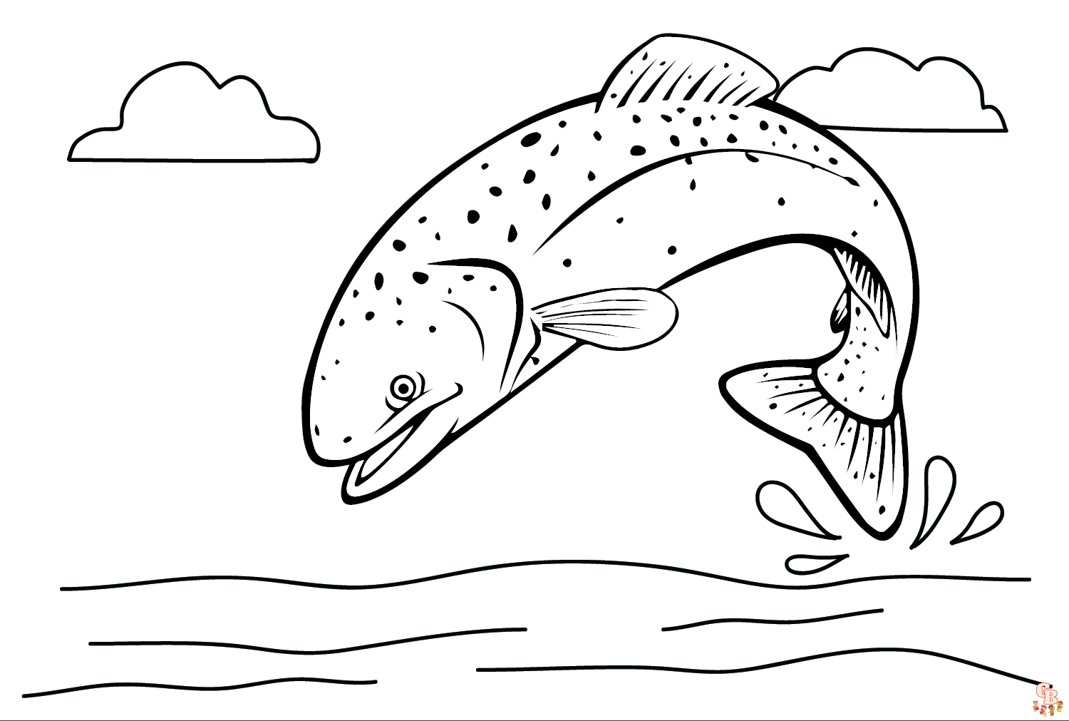 Printable salmon coloring pages free for kids and adults