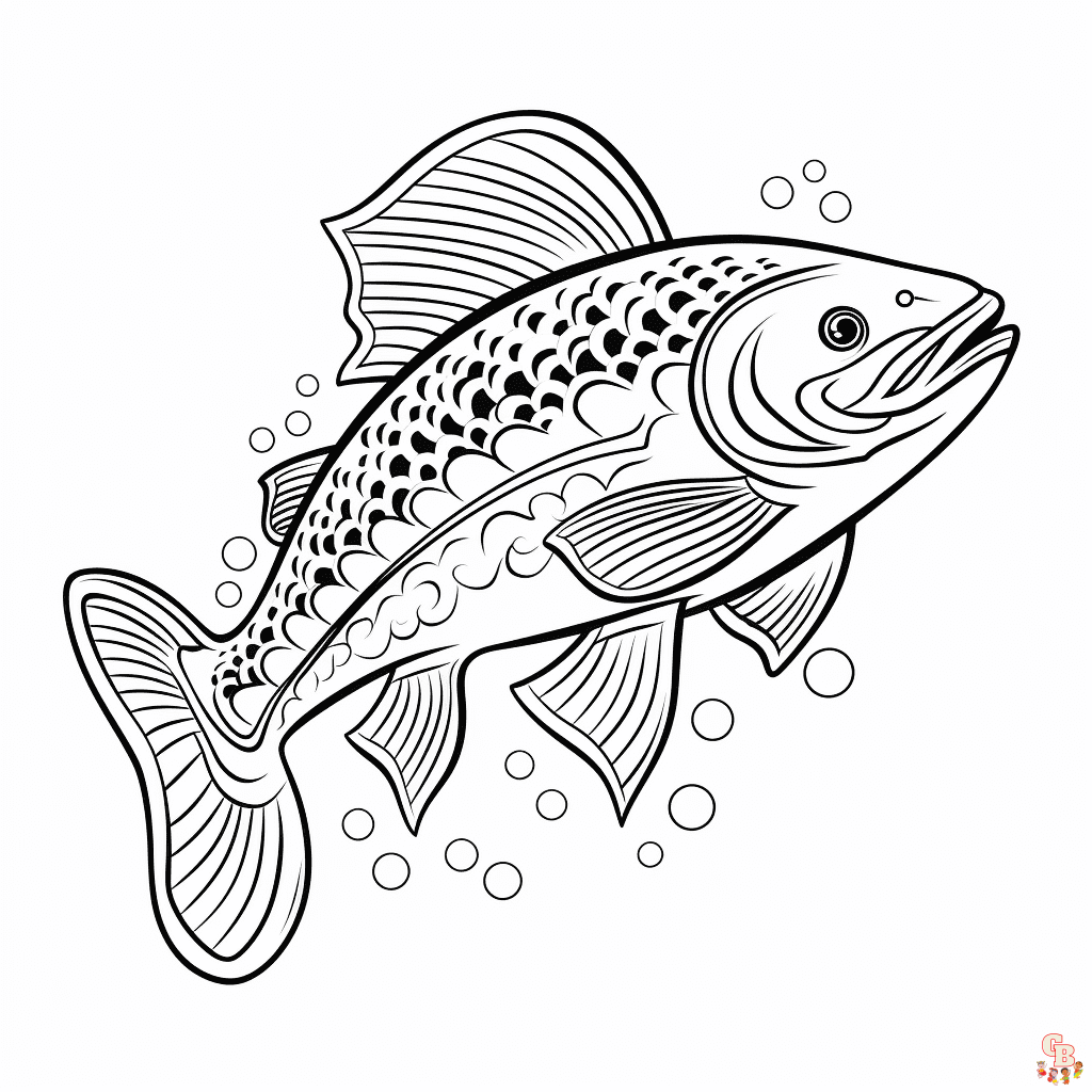 Printable salmon coloring pages free for kids and adults