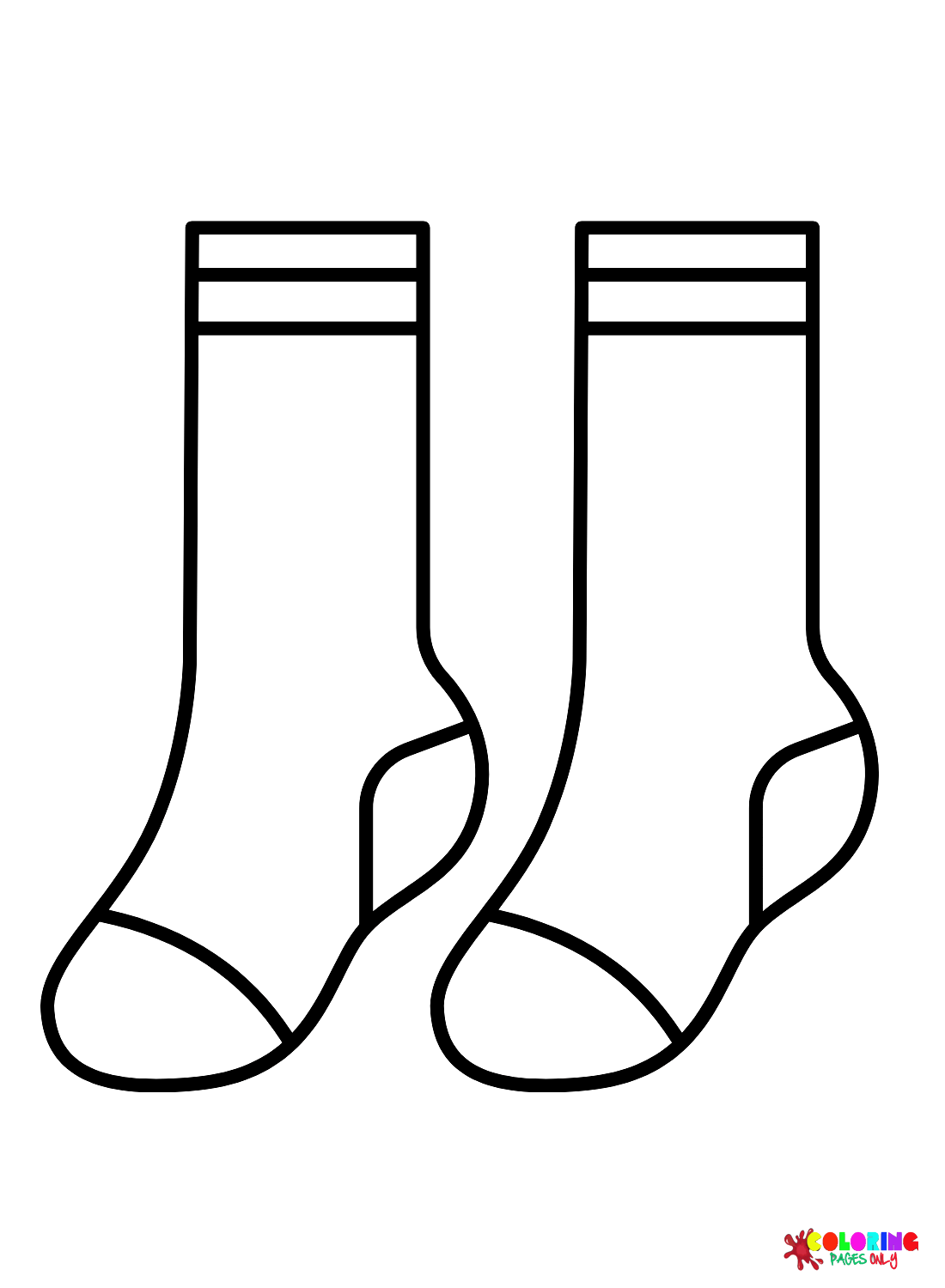 Easy socks coloring page