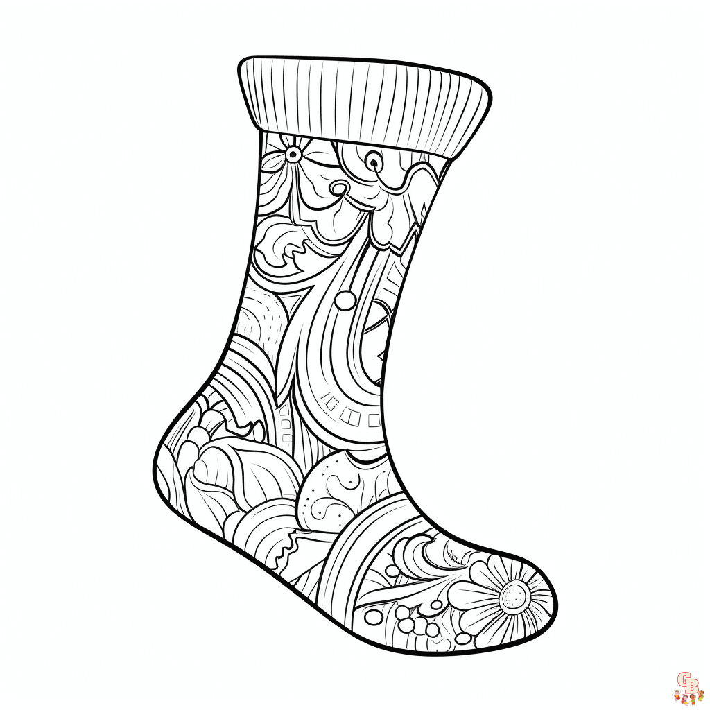 Printable socks coloring pages free for kids and adults