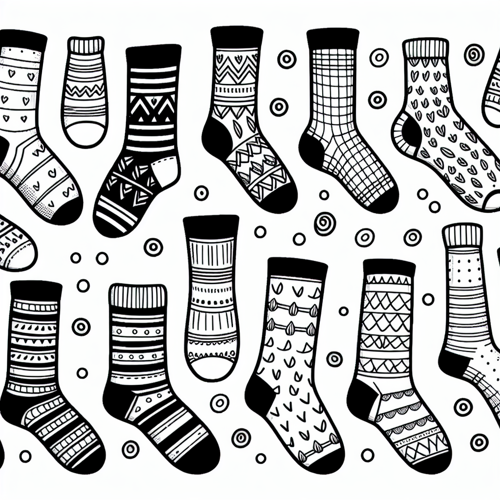 Socks coloring pages