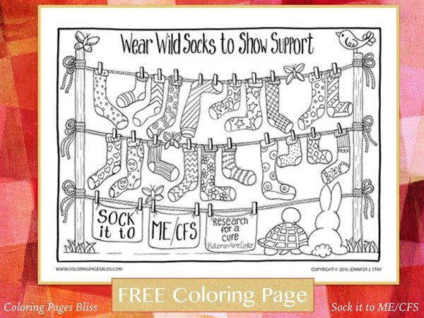 Sock it to mecfs coloring page