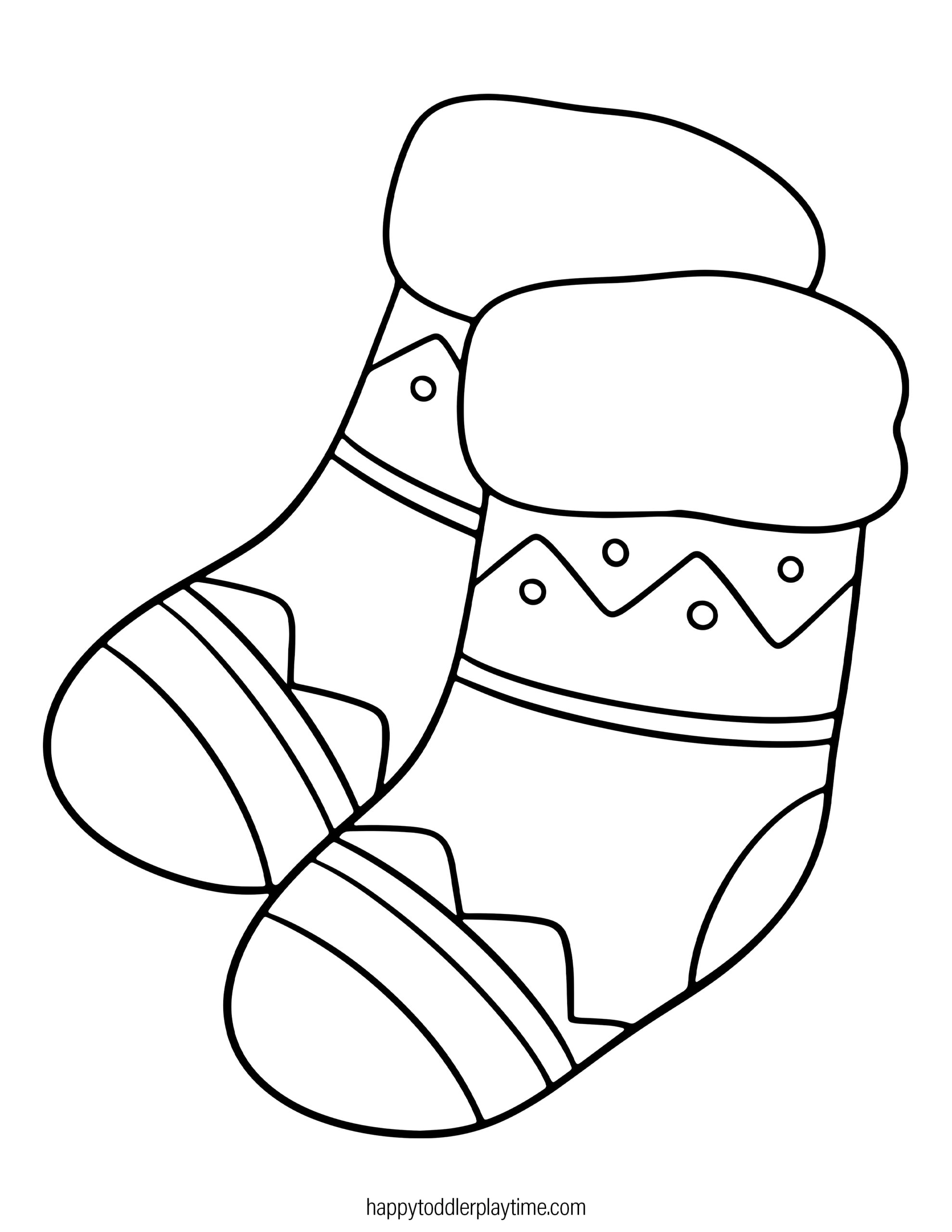 Free printable christmas stocking coloring pages