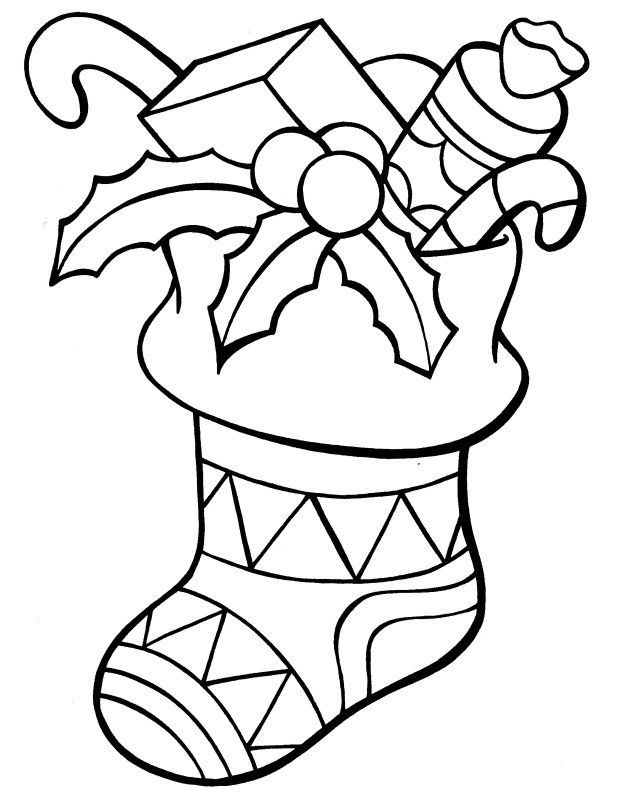 Christmas stocking coloring pages