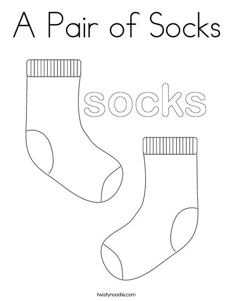 A pair of socks coloring page