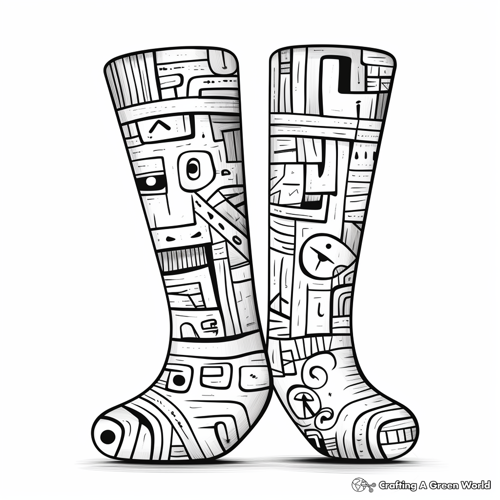 Crazy socks coloring pages