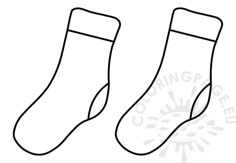 Socks template coloring page