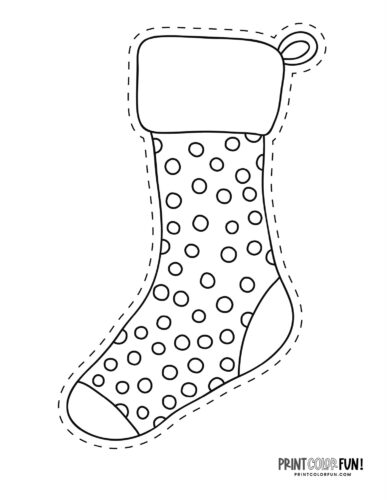 Christmas stocking clipart pages for easy craft coloring fun for the holidays at