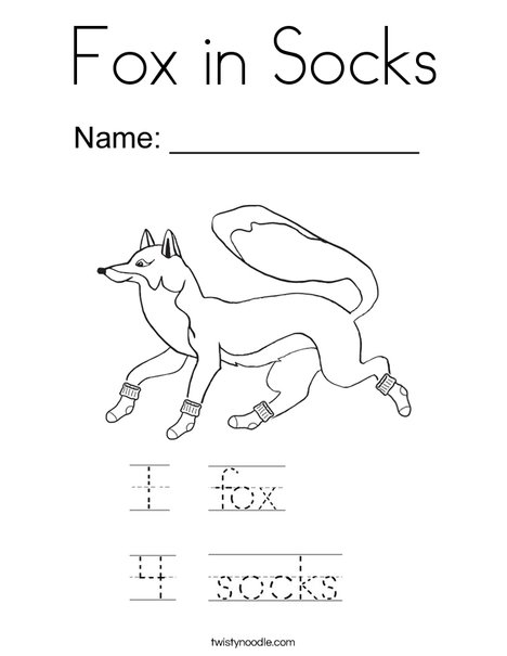 Fox in socks coloring page