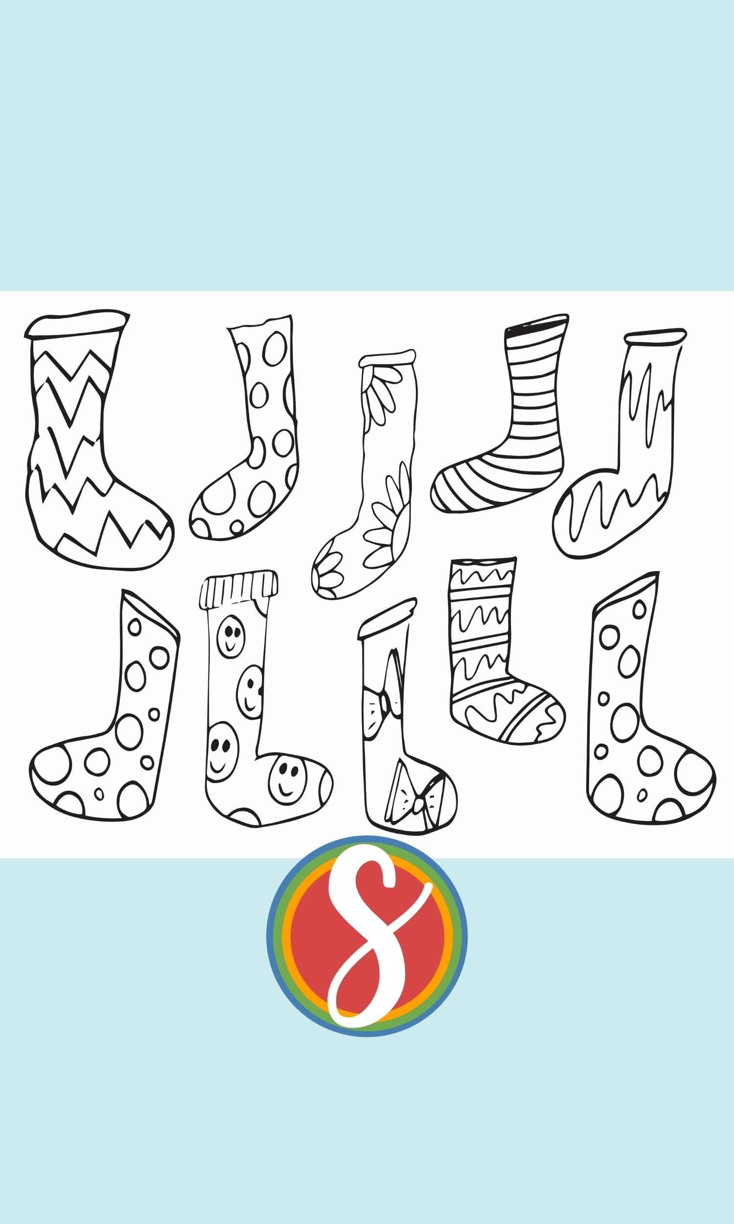 Free silly socks coloring page â stevie doodles