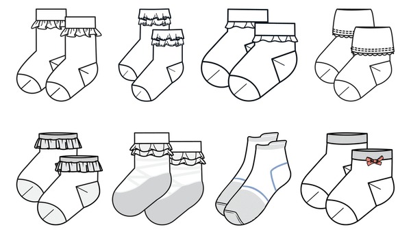 Baby socks sketch royalty