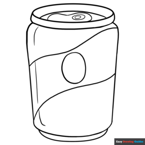 Soda can coloring page easy drawing guides