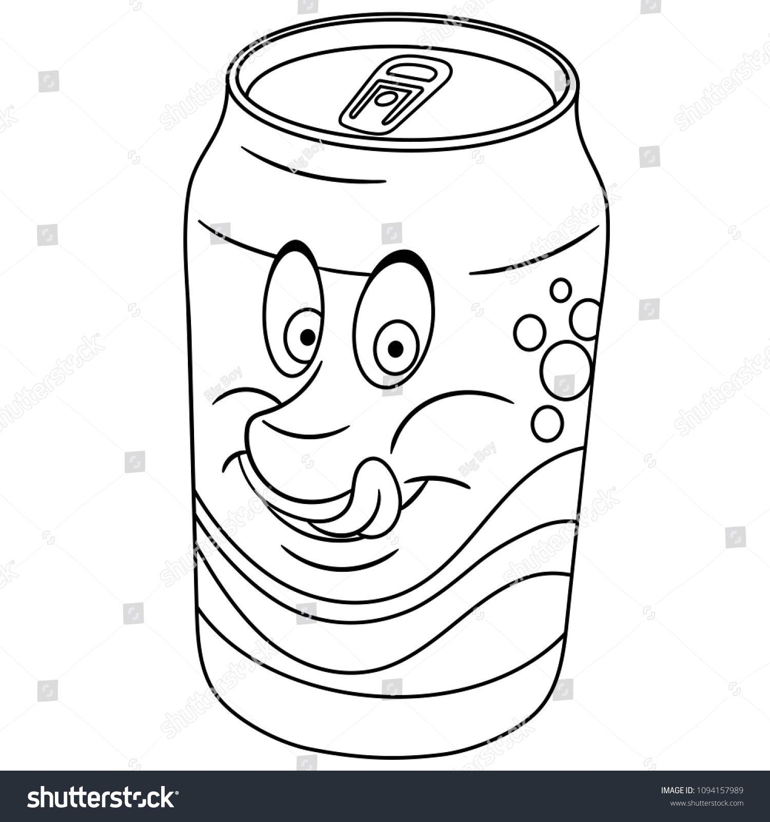 Hakuun coloring page coloring book soda can liittyvã vektorikuva rojaltivapaa