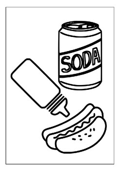 Mustard ketchup and cheese hot dog coloring pages for playful learning