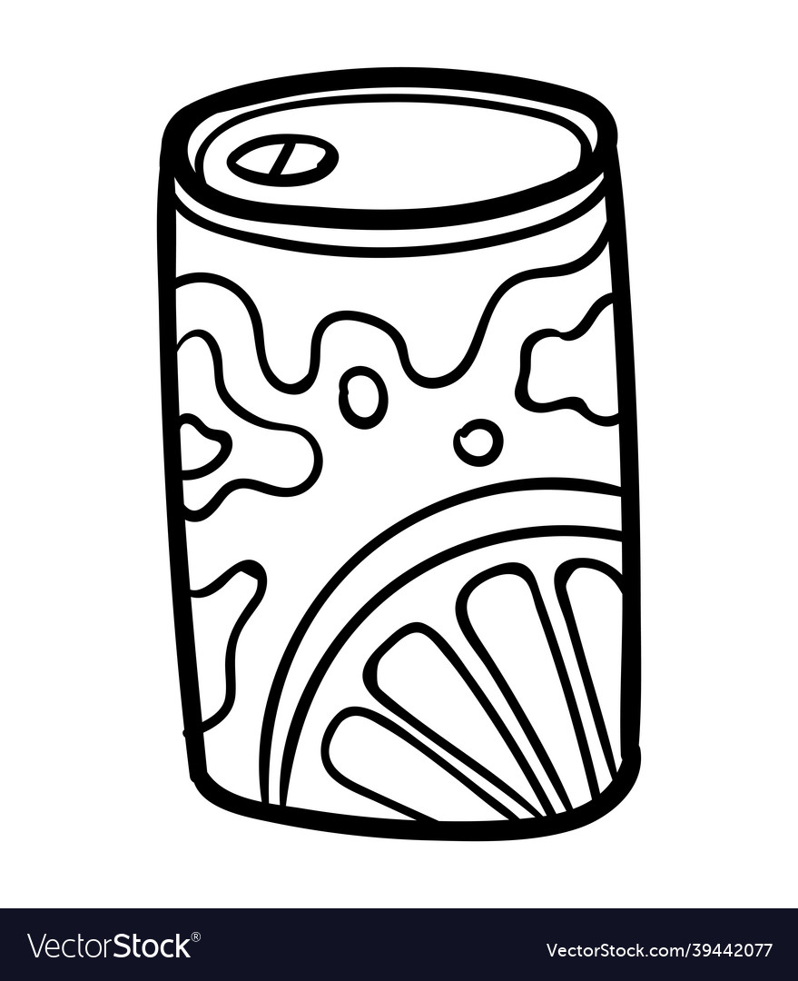 Coloring book aluminum soda can royalty free vector image