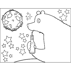 Bear drinking soda coloring page