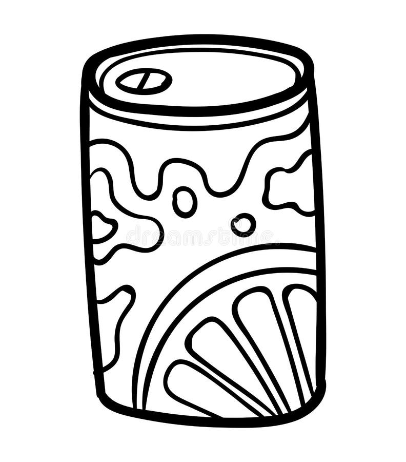 Coloring book aluminum soda can stock vector