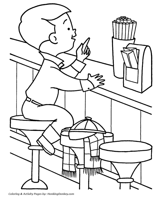 Christmas shopping coloring pages