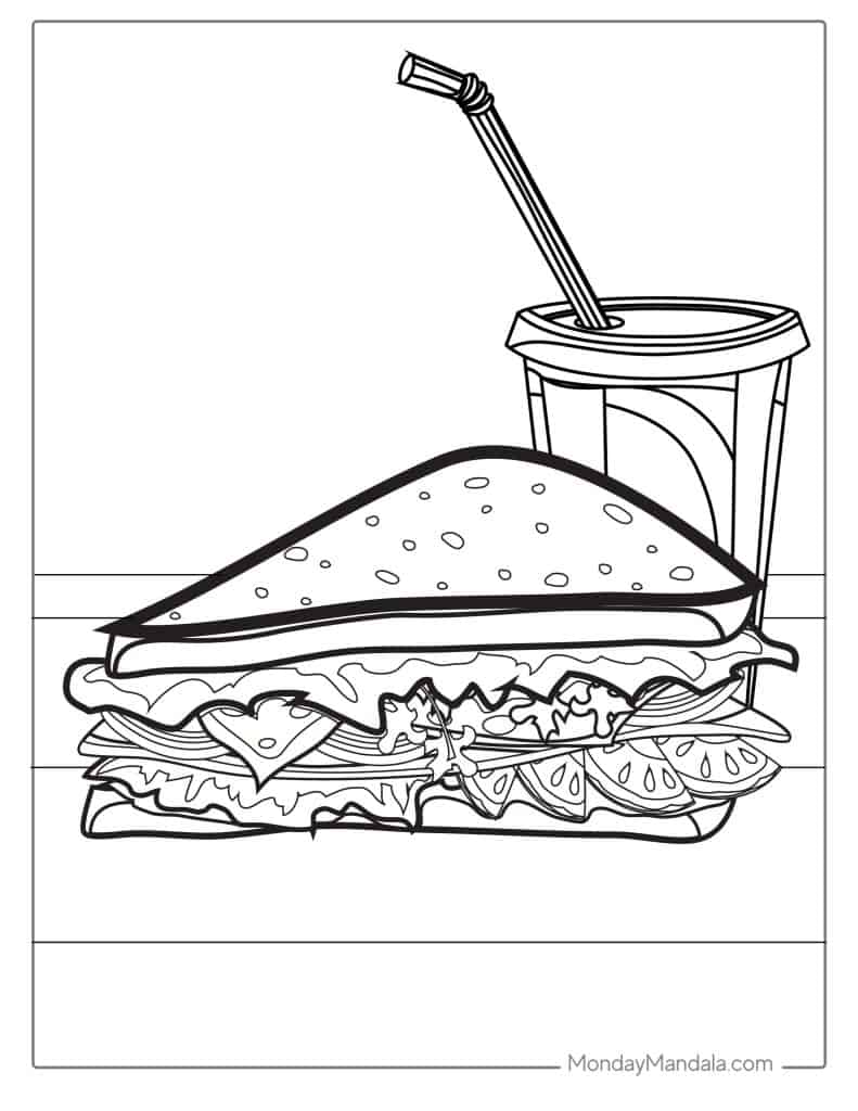 Food coloring pages free pdf printables