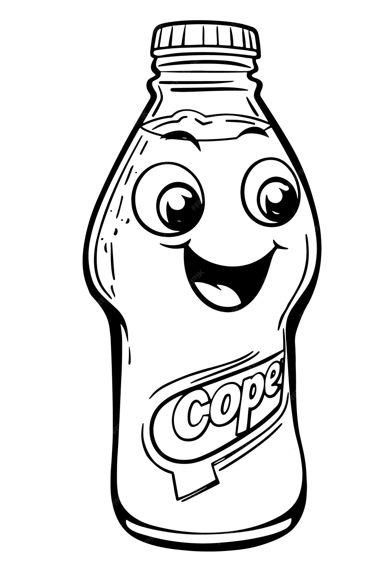 Premium vector cute soda coloring page